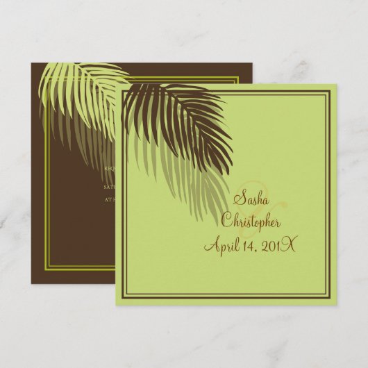 PALM FRONDS SILHOUETTE/DIY achtergrond Kaart (Voorkant / Achterkant)