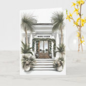 Palm Front Kerstmis Welkom Kaart (Gele Bloem)