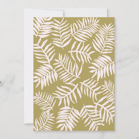 Palm Getaway Destination Wedding Invitation Kaart (Achterkant)