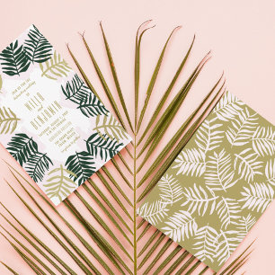Palm Getaway Destination Wedding Invitation Kaart