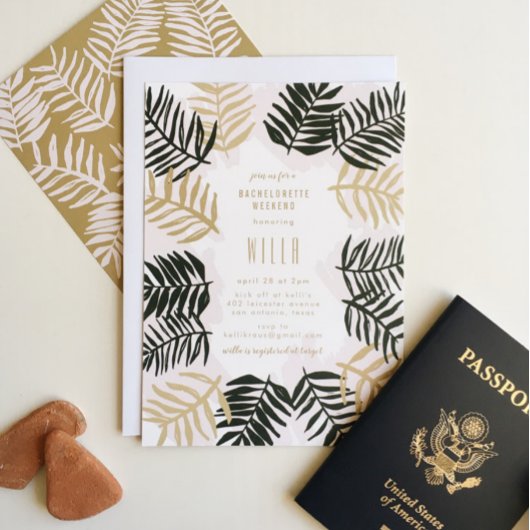 Palm Getaway Tropical Bachelorette Party Kaart