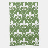 Palm Green Fleur de Lis Theedoek (Verticaal)