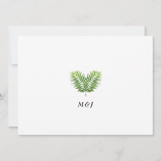 Palm Greenery Virtual Photo Wedding Invitation (Achterkant)