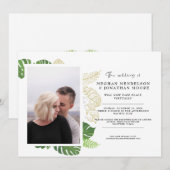 Palm Greenery Virtual Photo Wedding Invitation (Voorkant / Achterkant)