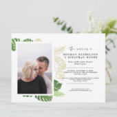 Palm Greenery Virtual Photo Wedding Invitation (Staand voorkant)