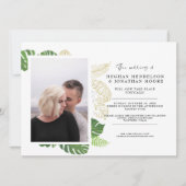 Palm Greenery Virtual Photo Wedding Invitation (Voorkant)