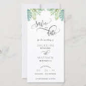 Palm Greenery Wedding Save the Date Bladwijzer (Voorkant)