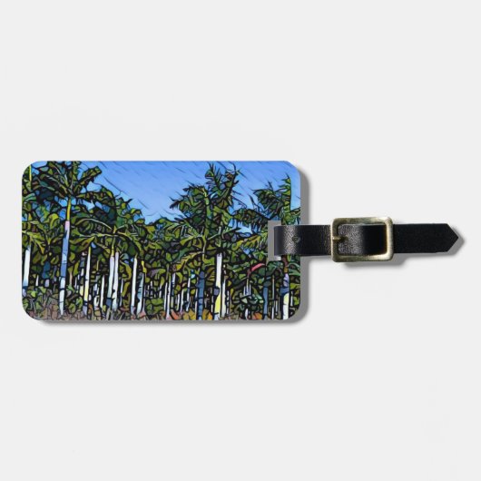 Palm Grove Mosaic Bagagelabel (Voorkant horizontaal)