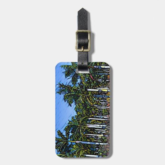 Palm Grove Mosaic Bagagelabel (Voorkant verticaal)