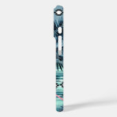 Palm Hawaiian blue black monogram personalized Case-Mate iPhone Case (Achterkant / Links)