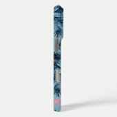 Palm Hawaiian blue black monogram personalized Case-Mate iPhone Case (Achterkant / Rechts)
