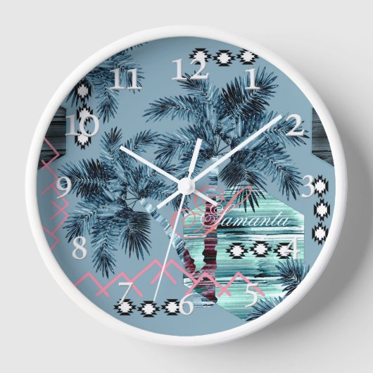 Palm Hawaiian blue monogram gepersonaliseerd (Voorkant)