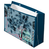 Palm Hawaiian blue monogram gepersonaliseerd Groot Cadeauzakje (Voorkant Gekanteld)