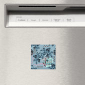 Palm Hawaiian blue monogram gepersonaliseerd Magneet (Insitu (Vaatwasser))
