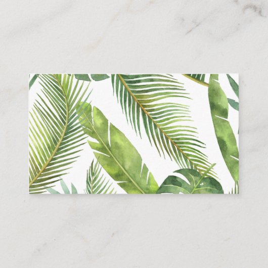 palm hibiscus baby shower diaper raffinagekaarten informatiekaartje (Achterkant)