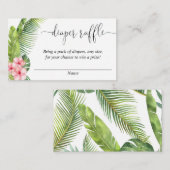 palm hibiscus baby shower diaper raffinagekaarten informatiekaartje (Voorkant / Achterkant)