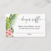 palm hibiscus baby shower diaper raffinagekaarten informatiekaartje (Voorkant)