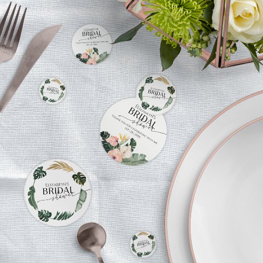 Palm Hibiscus Tropisch Bloem Bruidsdouche Confetti