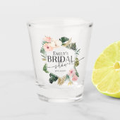 Palm Hibiscus Tropisch Bloem Bruidsdouche Shot Glas (Voorkant)