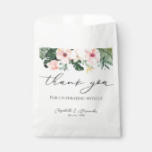 Palm hibiscus tropisch | Dank je bruiloft Bedankzakje (Voorkant)