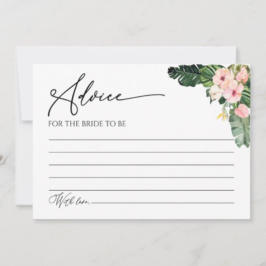 Palm Hibiscus Tropisch Vrijgezellenfeest Advies Ka Kaart (Voorkant)