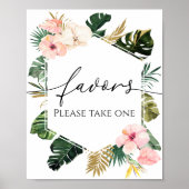 Palm Hibiscus Tropisch Vrijgezellenfeest Favoriete Poster (Voorkant)