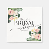 Palm Hibiscus tropisch Vrijgezellenfeest servetten (Voorkant)