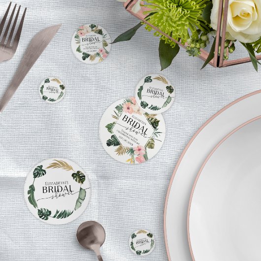 Palm Hibiscus Tropische Bloem Bruidsdouche Confetti