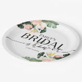 Palm Hibiscus Tropische Bloem Bruidsdouche Papieren Bordje (Gekanteld)