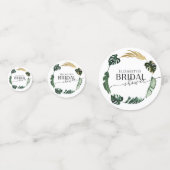 Palm Hibiscus Tropische Bloemachtige Bruidsdouche Confetti (Achterkanten)