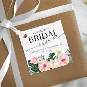 Palm Hibiscus Tropische Bruidsdouche bedankt Bedankjes Labels