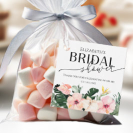 Palm Hibiscus Tropische Bruidsdouche bedankt Bedankjes Labels