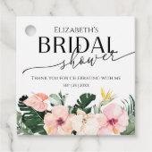 Palm Hibiscus Tropische Bruidsdouche bedankt Bedankjes Labels (Voorkant)