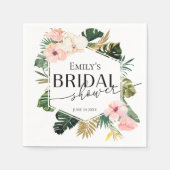 Palm Hibiscus Tropische Bruiloftssluiting Servette Servet (Voorkant)