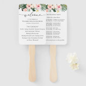 Palm Hibiscus Tropische Ceremonie Programma Teken Handwaaier (Voorkant en achterkant)