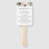 Palm Hibiscus Tropische Ceremonie Programma Teken Handwaaier (Voorkant)