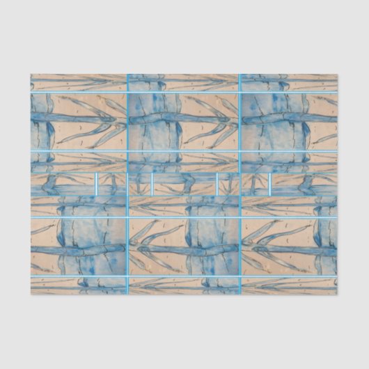 Palm in blue tissuepapier (Voorkant)