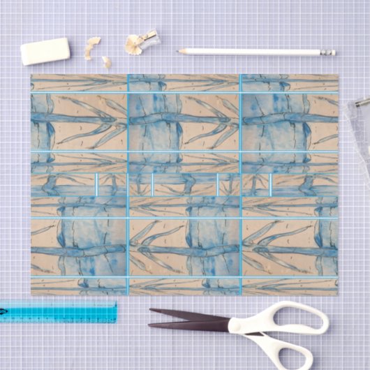 Palm in blue tissuepapier (Craft)