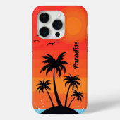 Palm Island onder Rode Lucht Case-Mate iPhone Case (Achterkant)