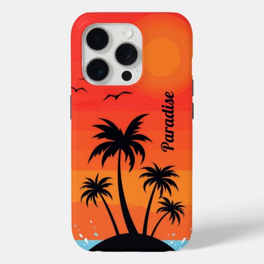 Palm Island under Red Sky Case-Mate iPhone Case (Achterkant)