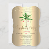 Palm-kerstbalken, String Lights Gold Kaart (Voorkant)