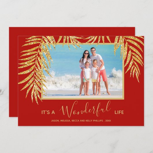 Palm-kerstfoto Feestdagenkaart (Voorkant / Achterkant)