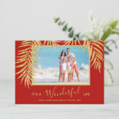 Palm-kerstfoto Feestdagenkaart (Staand voorkant)