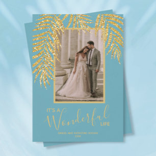 Palm Kersttropische foto Feestdagenkaart