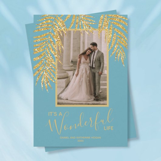 Palm Kersttropische foto Feestdagenkaart