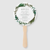 Palm krans bruiloft programma handwaaier (Voorkant)
