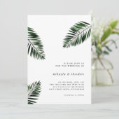 Palm laat bruiloft uitnodiging (Staand voorkant)