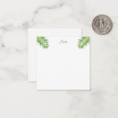 Palm laat handgeschreven script modern elegant notitiekaartje (Voorkant / Achterkant in situ)