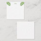 Palm laat handgeschreven script modern elegant notitiekaartje (Voorkant / Achterkant)