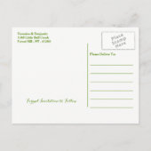 Palm laat tropisch strand bruiloft los, behalve de aankondigingskaart (Achterkant)